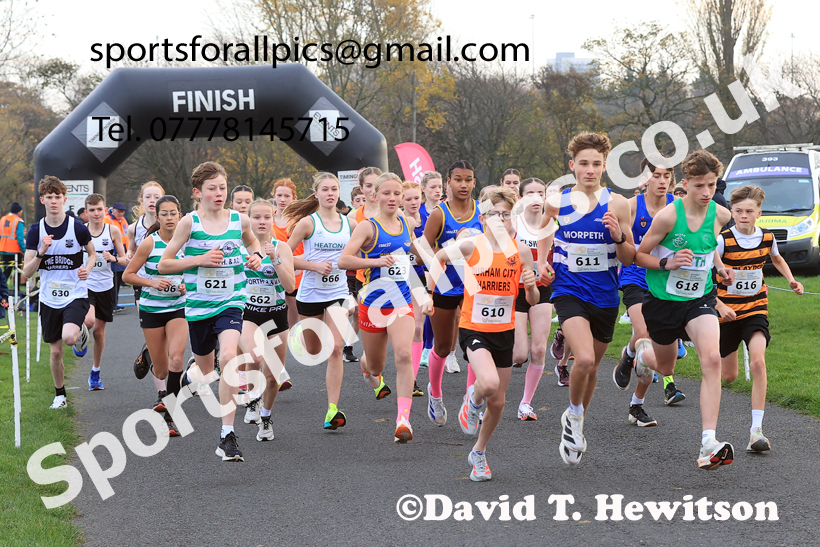 Boys and Girls Under-15s 2025 Heaton Memorial 10k Road Race, Newcastle Town Moor, Sunday, November 9th. Photo: David T. Hewitson/Sports for All Pics